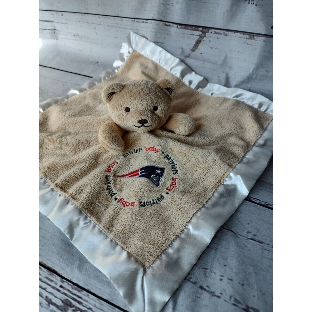 Baby Fanatic New England Patriots Lovey Security Blanket Plush Bear Tan